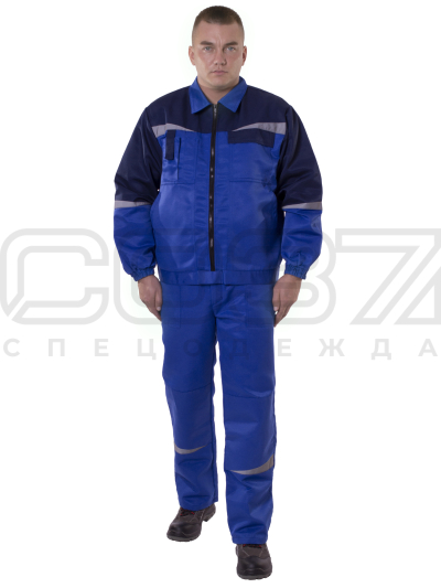 Костюм рабочий мужской Дакота с СОП цв.т.синийвасилек тк.грета (куртка+пк) (1)