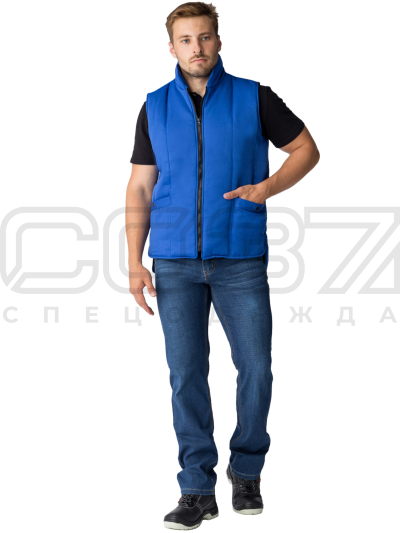 Жилет рабочий утеплённый Базис цв.василёк тк.грета 1