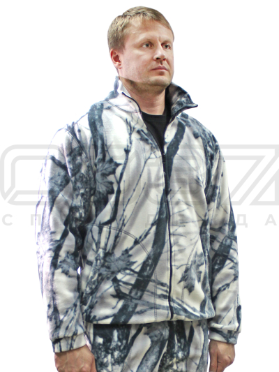 Толстовка флисовая Никс цв.лес-белый 1