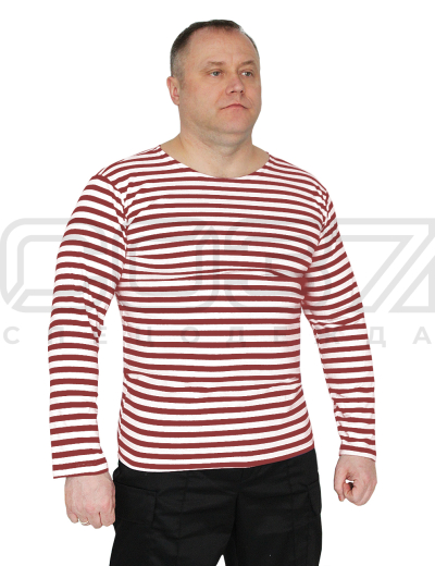 Тельняшка цв.красный тк.интерлок 1