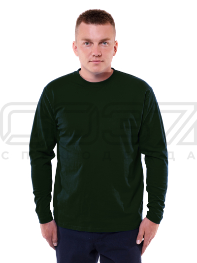 Футболка с длинным рукавом цв.тёмно-зелёный тк.кулирка 1