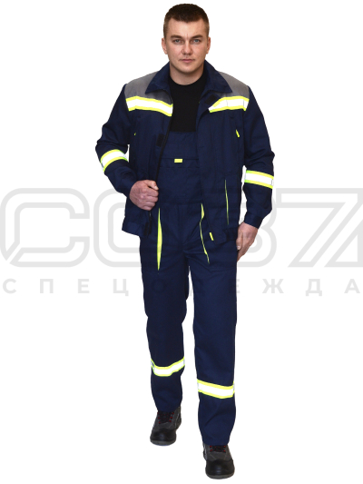 Костюм рабочий Флэйм с СОП цв.т.синийсерыйлимон (куртка+пк) (1)