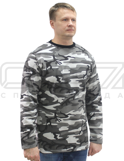 Толстовка мужская Trip с начёсом цв.кмф-серый тк.футер 2-х нитка 1