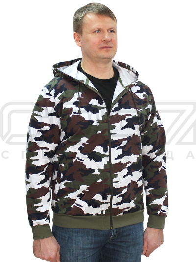 Толстовка мужская Everyday на молнии цв.камуфляж 2 тк.футер петельный 1