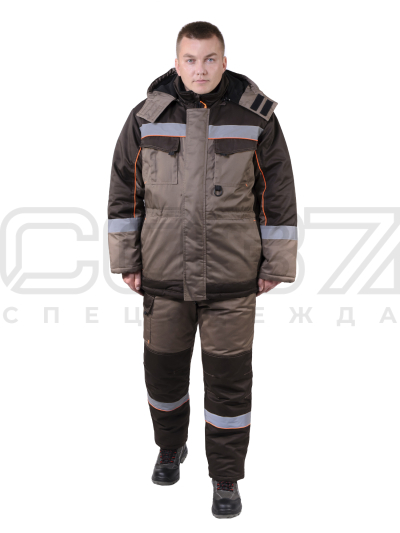 Костюм рабочий зимний Вестланн с СОП цв.бежевый т.корич-1
