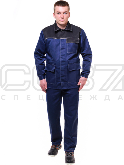 Костюм рабочий Регламент цв. тёмно-синий, чёрный-1