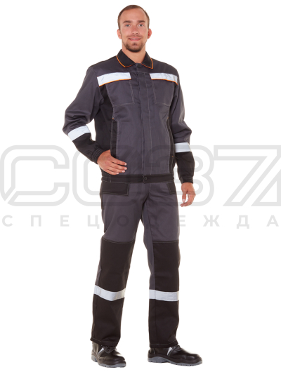 костюм Фрактал т.серый, черный-1