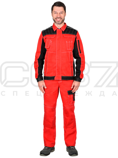 Куртка рабочая Имидж цв. красный, чёрный-1