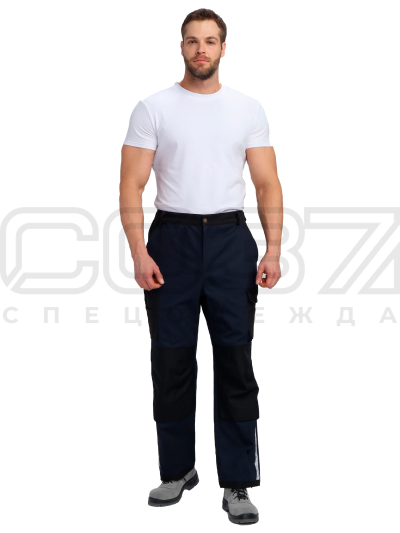 Брюки рабочие Мортон цв.т.синийчерныйтк.Смесовая,270 (1)