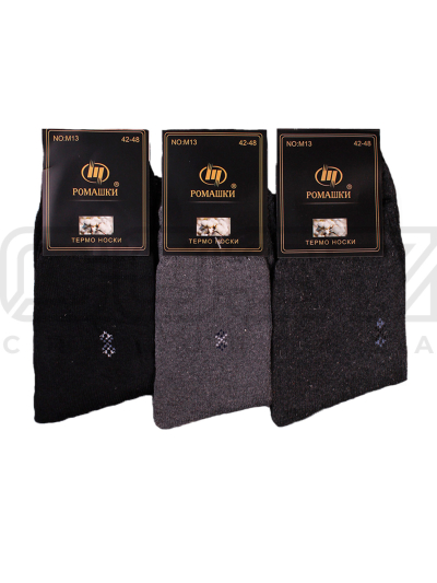 Носки-мужские-Ромашки-(махра)-№3-1-M13-1