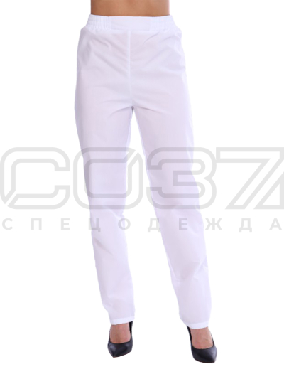 Брюки медицинские женские Грейс цв.белый тк.тиси 1