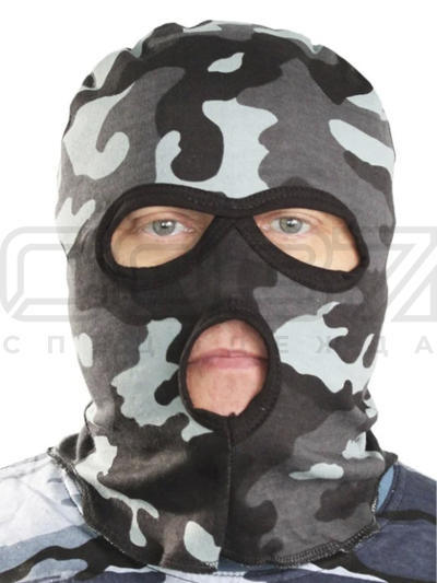 Маска трикотажная СОБР цв.кмф,серый тк.кулирка