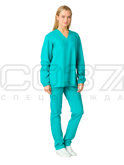 Костюм-женский-ХАССП-цв.бирюзовый-тк.тиси-1