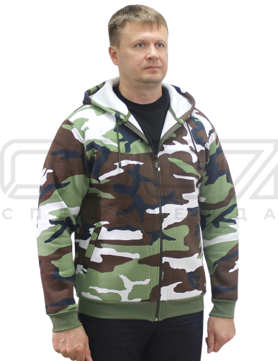 Толстовка мужская Noise на молнии цв.камуфляж 10 тк.футер 3-х нитка 1