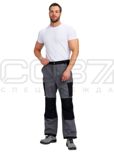 Брюки рабочие Мортон цв.т.серыйчерный тк.Смесовая,270