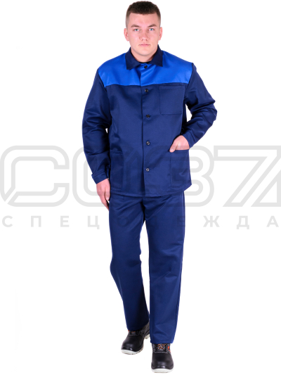 Костюм рабочий Труженик цв. тёмно-синий, василёк-1