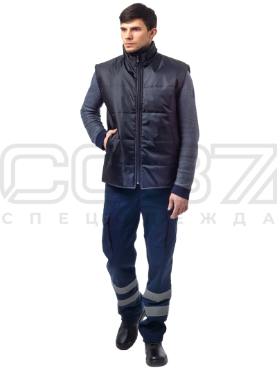 Жилет утеплённый цв.чёрный тк.оксфорд гк