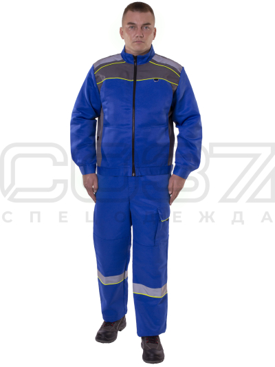 Костюм рабочий Анзас с СОП цв.васильковыйсерый тк.смесовая (куртка+пк) (1)