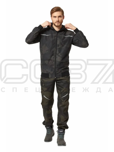 Ветровка демисезонная двухсторонняя Armor цв.хаки чёрный тк.сamotex 1