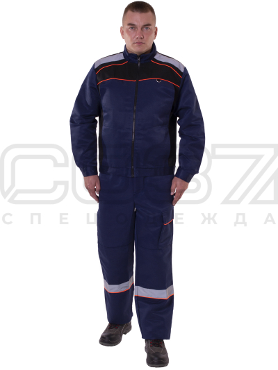 Костюм рабочий Анзас с СОП цв.т.синийчёрный тк.смесовая (куртка+пк) (1)