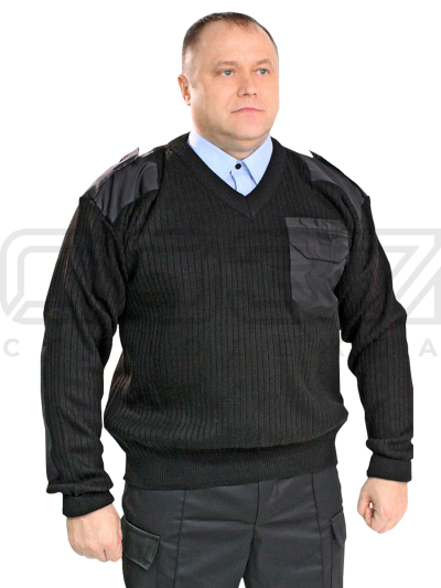 Свитер мужской Lex с V-вырезом цв.чёрный тк.акрил