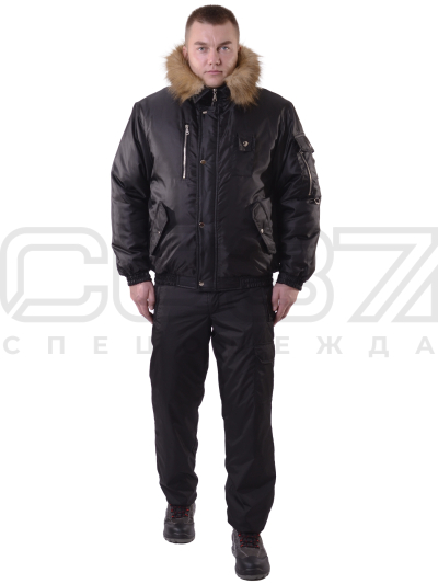 Куртка рабочая зимняя Колорадо укороченная цв.чёрный тк.оксфорд (1)