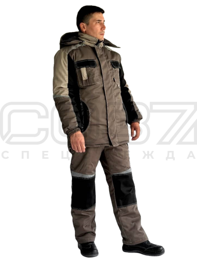 Костюм рабочий зимний Скандин с СОП тк.смесовая (куртка+брюки) IV и Особый кл.пояс 1
