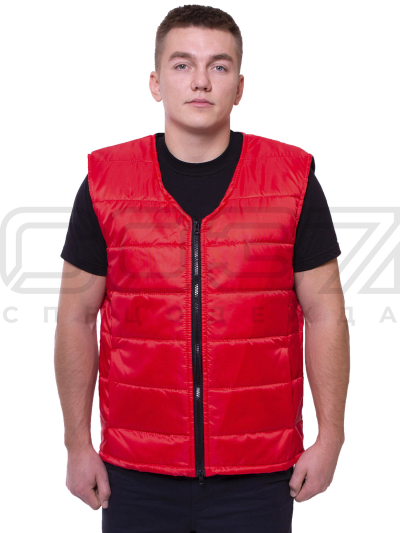 Жилет рабочий утеплённый Асбест цв.красный тк.оксфорд 1