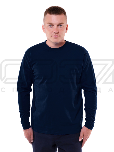 Футболка с длинным рукавом цв.тёмно-синий тк.кулирка 1