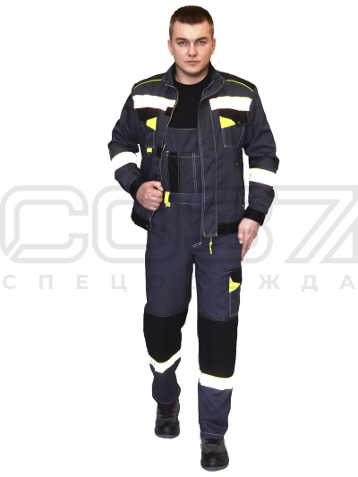 Костюм рабочий Фрегат с СОП цв.т.серыйлимон тк.орион (куртка+пк) (1)