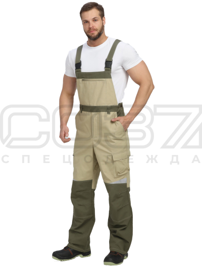 Полукомбинезон рабочий Фулема цв.хакибежевый тк.канвас    (1)