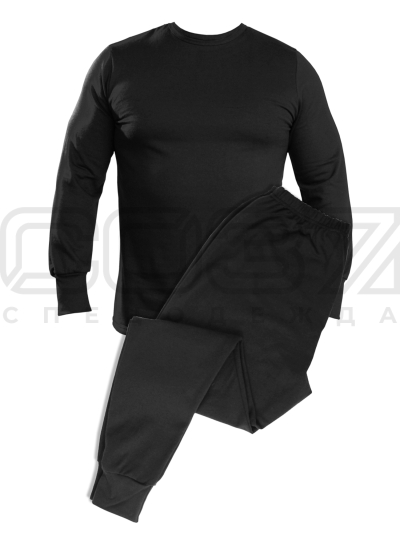 Белье нательное с начёсом цв.чёрный тк.футер 2-х нитка