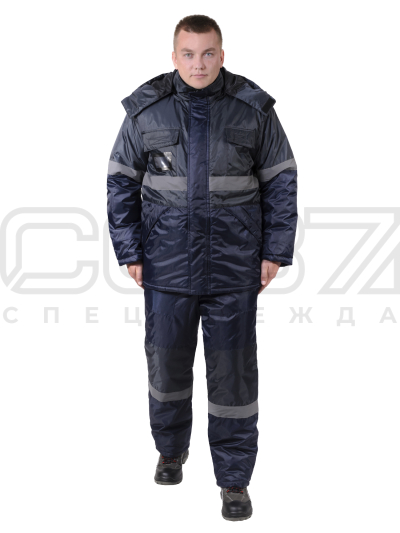 Костюм рабочий зимний Дрейф с СОП цв.т.серый т.синий-1