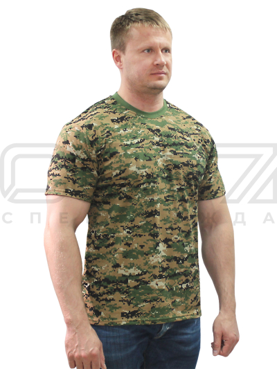 Футболка трикотажная Карст цв.цифра-зел-коричн тк.кулирка