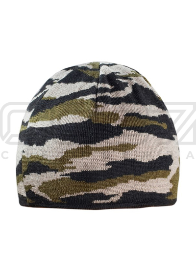 Шапка вязаная Claus 2-х нитка без отворота цв.кмф зелёный тк.акрил