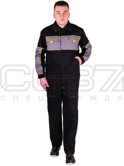 Костюм рабочий Монтёр цв. чёрный, серый-1
