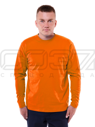 Футболка с длинным рукавом цв.оранжевый тк.кулирка 1