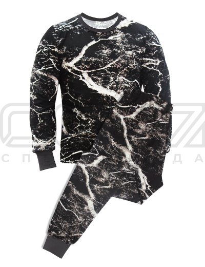 Белье нательное с начёсом цв.рисунок чёрный тк.футер 2-х нитка