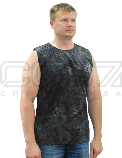 Майка мужская трикотажная цв.кмф-питон-чёрный тк.кулирка