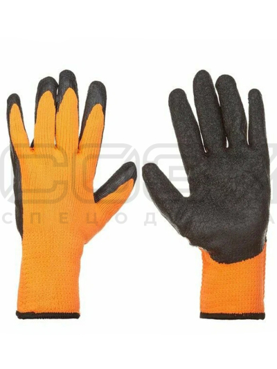 Перчатки трикотажные утеплённые LP-08 10 класс вязки с латексным покрытием