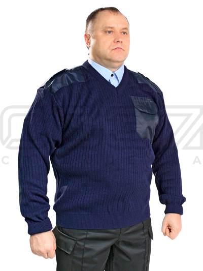 Свитер мужской Lex с V-вырезом цв.тёмно-синий тк.акрил